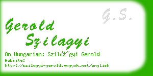 gerold szilagyi business card